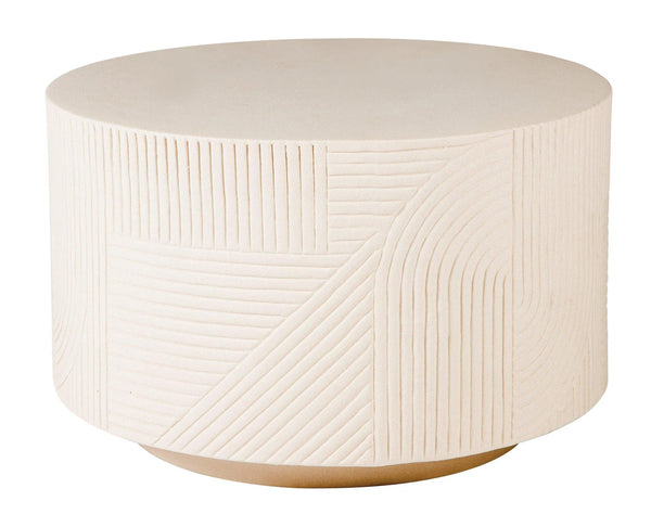 Serenity Textured Round Table 24" - White Outdoor Accent Table Outdoor Side Tables LOOMLAN By Seasonal Living