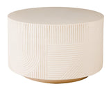 Serenity Textured Round Table 24" - White Outdoor Accent Table Outdoor Side Tables LOOMLAN By Seasonal Living