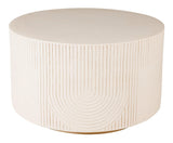 Serenity Textured Round Table 24" - White Outdoor Accent Table Outdoor Side Tables LOOMLAN By Seasonal Living