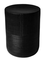 Serenity Textured Side Table 14" Black Outdoor Accent Table Outdoor Side Tables LOOMLAN By Seasonal Living