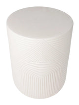 Serenity Textured Side Table 14" -White Outdoor Accent Table Outdoor Side Tables LOOMLAN By Seasonal Living