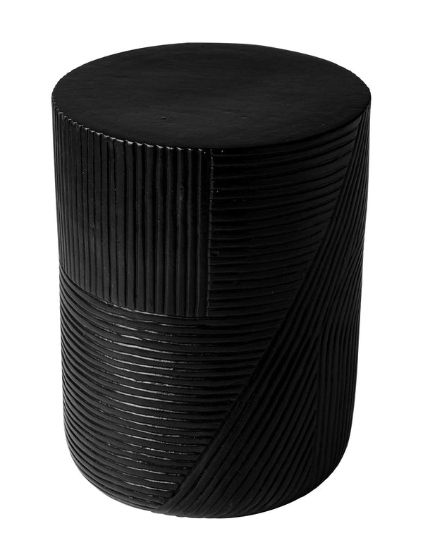 Serenity Textured Side Table 16" - Black Outdoor Accent Table Outdoor Side Tables LOOMLAN By Seasonal Living