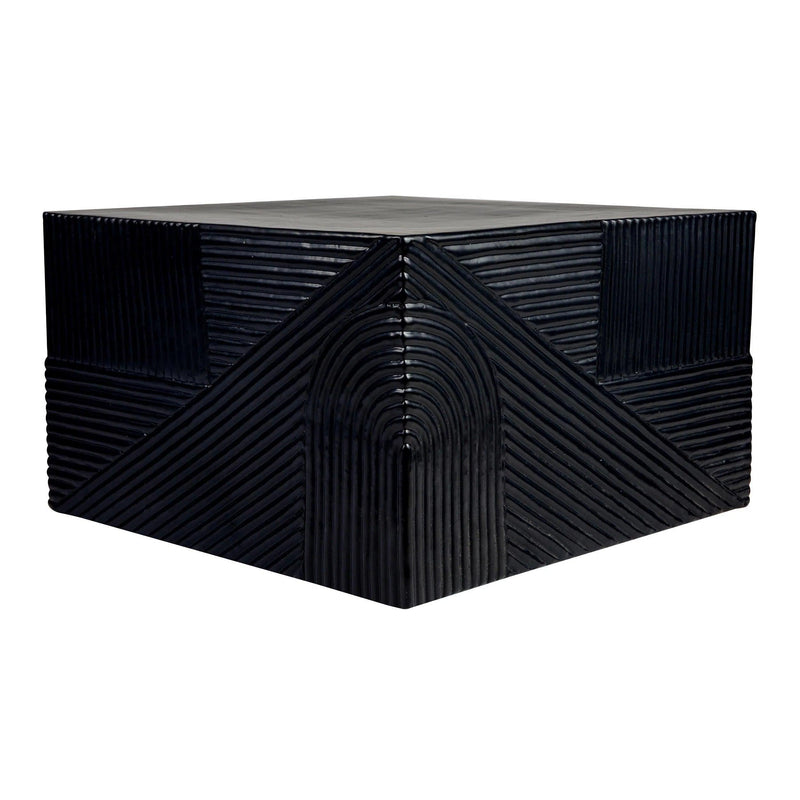 Serenity Textured Square Table 24" - Black Outdoor Accent Table Outdoor Side Tables LOOMLAN By Seasonal Living