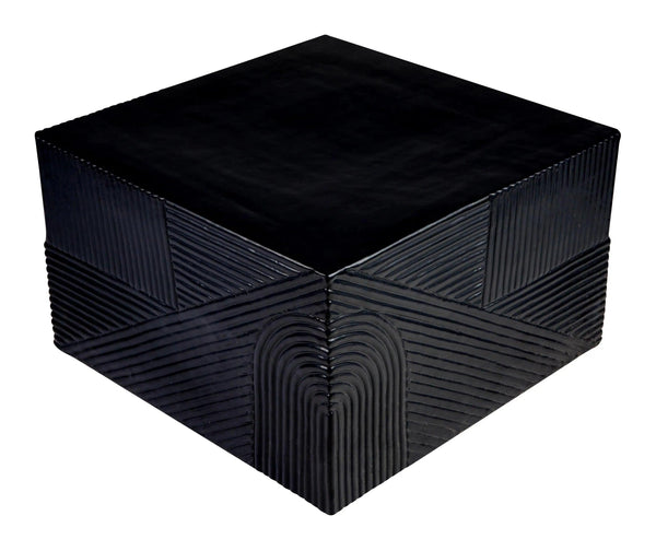 Serenity Textured Square Table 24" - Black Outdoor Accent Table Outdoor Side Tables LOOMLAN By Seasonal Living