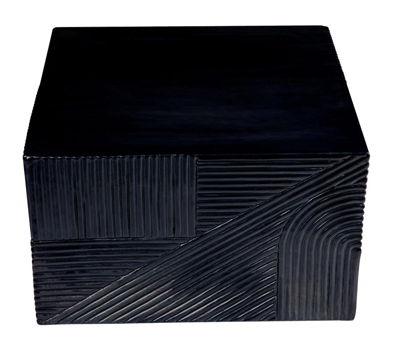 Serenity Textured Square Table 24" - Black Outdoor Accent Table Outdoor Side Tables LOOMLAN By Seasonal Living