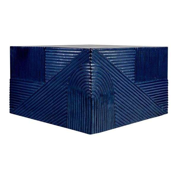 Serenity Textured Square Table 24" - Blue Outdoor Accent Table Outdoor Side Tables LOOMLAN By Seasonal Living