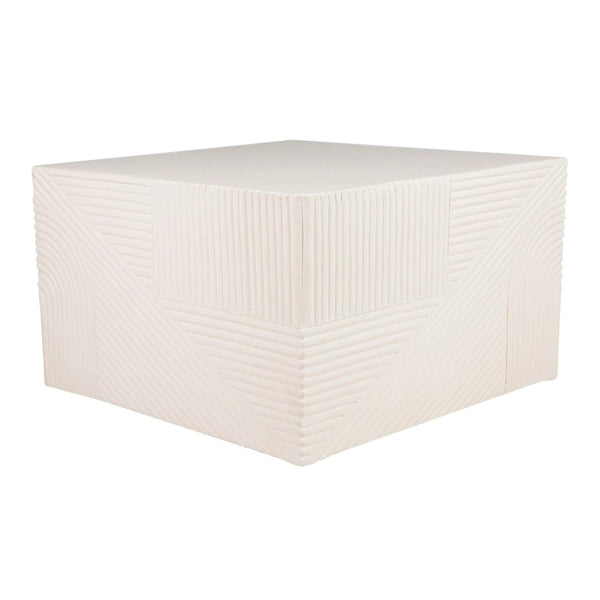 Serenity Textured Square Table 24" - White Outdoor Accent Table Outdoor Side Tables LOOMLAN By Seasonal Living