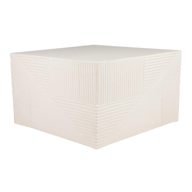 Serenity Textured Square Table 24" - White Outdoor Accent Table Outdoor Side Tables LOOMLAN By Seasonal Living