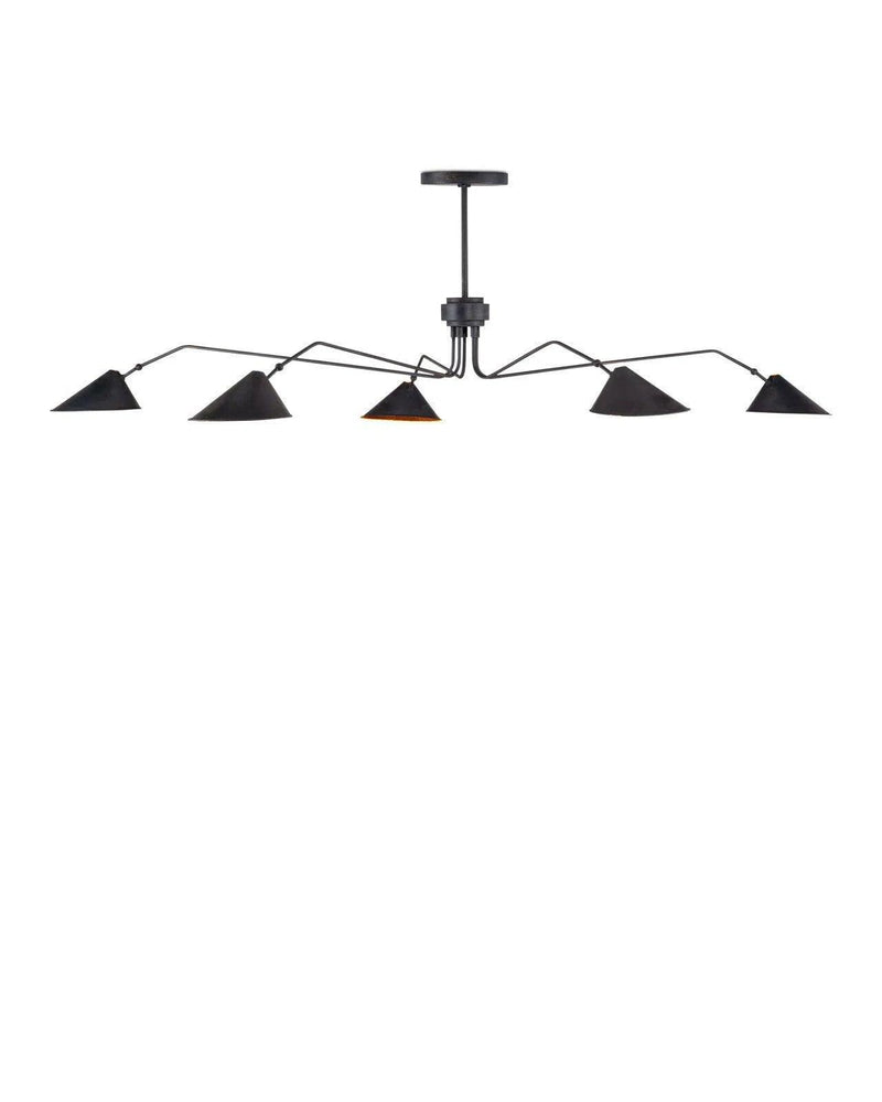 Serpa Black Chandelier Chandeliers LOOMLAN By Currey & Co