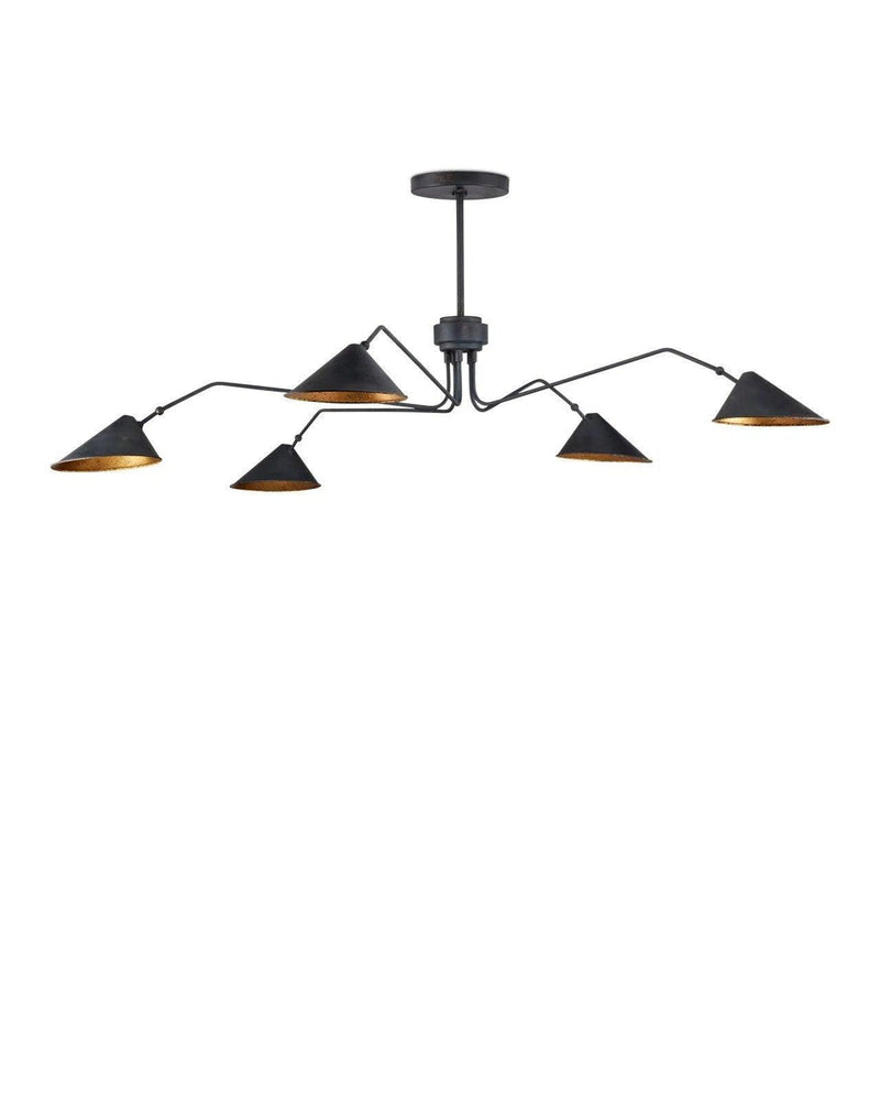 Serpa Black Chandelier Chandeliers LOOMLAN By Currey & Co