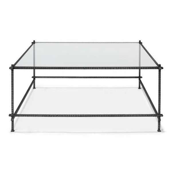 Serrated Edge Iron Square Coffee Table Coffee Tables LOOMLAN By Sarreid