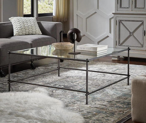 Serrated Edge Iron Square Coffee Table Coffee Tables LOOMLAN By Sarreid