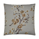 Serrulata Mica Grey Throw Pillow With Insert Throw Pillows LOOMLAN By D.V. Kap