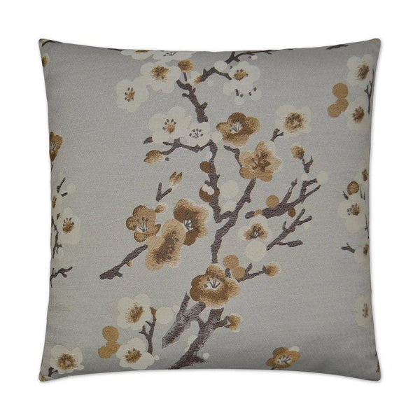 Serrulata Mica Grey Throw Pillow With Insert Throw Pillows LOOMLAN By D.V. Kap