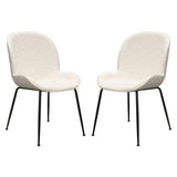 Session 2-Pack Dining Chair in Ivory Boucle Dining Chairs LOOMLAN By Diamond Sofa