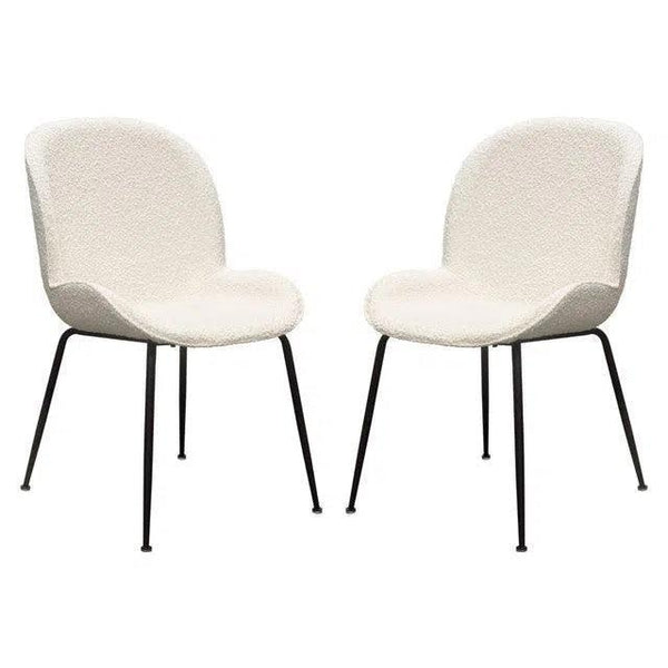 Session 2-Pack Dining Chair in Ivory Boucle Dining Chairs LOOMLAN By Diamond Sofa