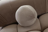 Set of (2) 10" Round Accent Pillows in Mink Tan Velvet Throw Pillows LOOMLAN By Diamond Sofa