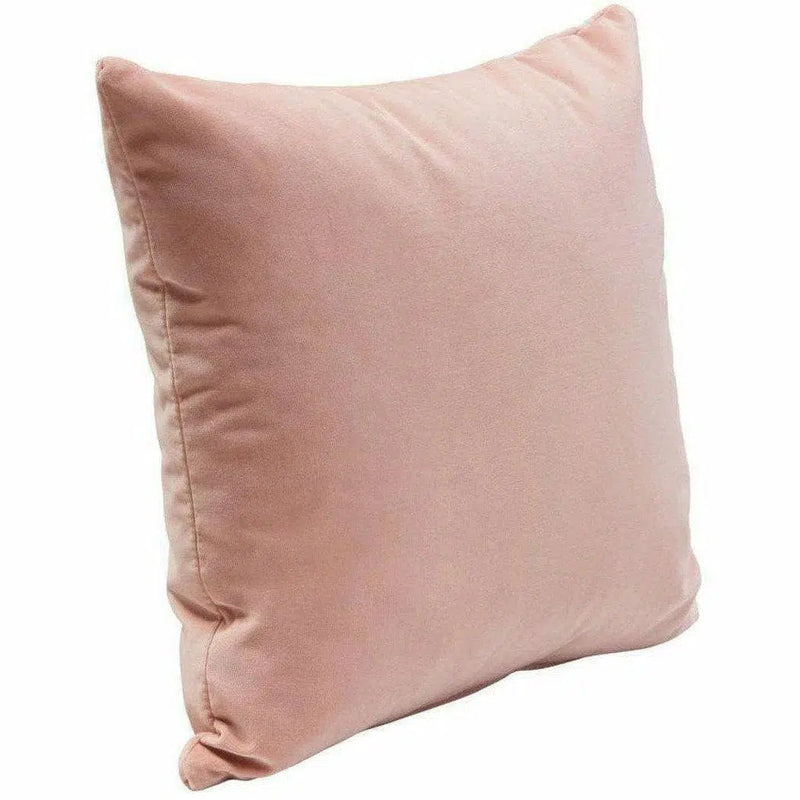 Set of 2 16" Square Accent Pillows in Blush Pink Velvet Throw Pillows LOOMLAN By Diamond Sofa