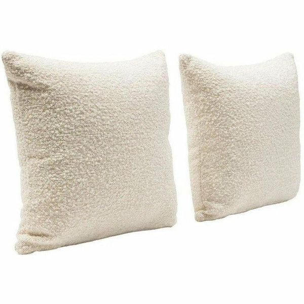 Set of 2 16" Square Accent Pillows in Bone Boucle Fabric Throw Pillows LOOMLAN By Diamond Sofa