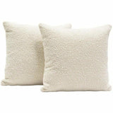 Set of 2 16" Square Accent Pillows in Bone Boucle Fabric Throw Pillows LOOMLAN By Diamond Sofa