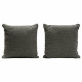 Set of 2 16" Square Accent Pillows in Charcoal Boucle Fabric Throw Pillows LOOMLAN By Diamond Sofa