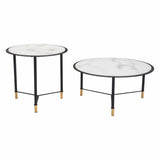 Set of 2 Davis Coffee Tables Black & White Coffee Tables LOOMLAN By Zuo Modern