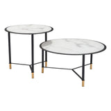 Set of 2 Davis Coffee Tables Black & White Coffee Tables LOOMLAN By Zuo Modern