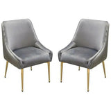 Quinn Velvet Upholstered Armless Dining Chair (Set Of 2)