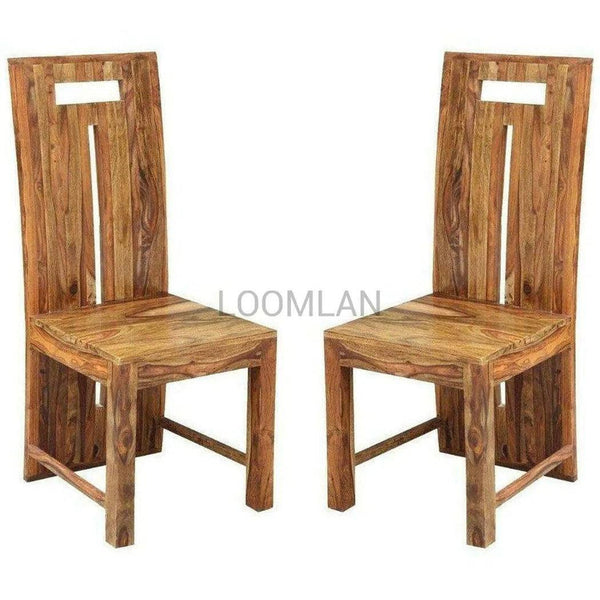 Set of 2 Mid Century Long Back Panel Dining Chair Baltic Ember Dining Chairs LOOMLAN By LOOMLAN