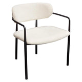 Set of (2) Skyler Dining Chairs in Ivory Boucle Fabric Dining Chairs LOOMLAN By Diamond Sofa