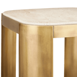 Sev Travertine Accent Table Side Tables LOOMLAN By Currey & Co