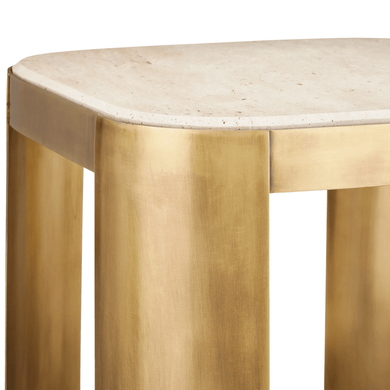 Sev Travertine Accent Table Side Tables LOOMLAN By Currey & Co