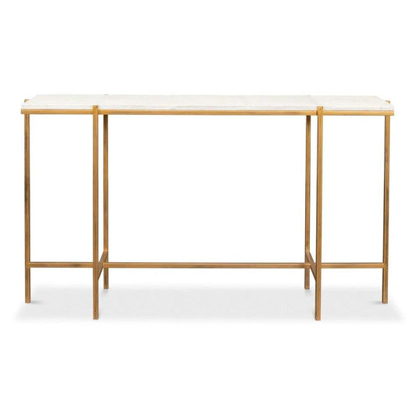 Shagreen Console Table Osprey White Leather Console Tables LOOMLAN By Sarreid