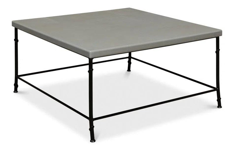 Shagreen Square Coffee Table Storm Grey Coffee Tables LOOMLAN By Sarreid