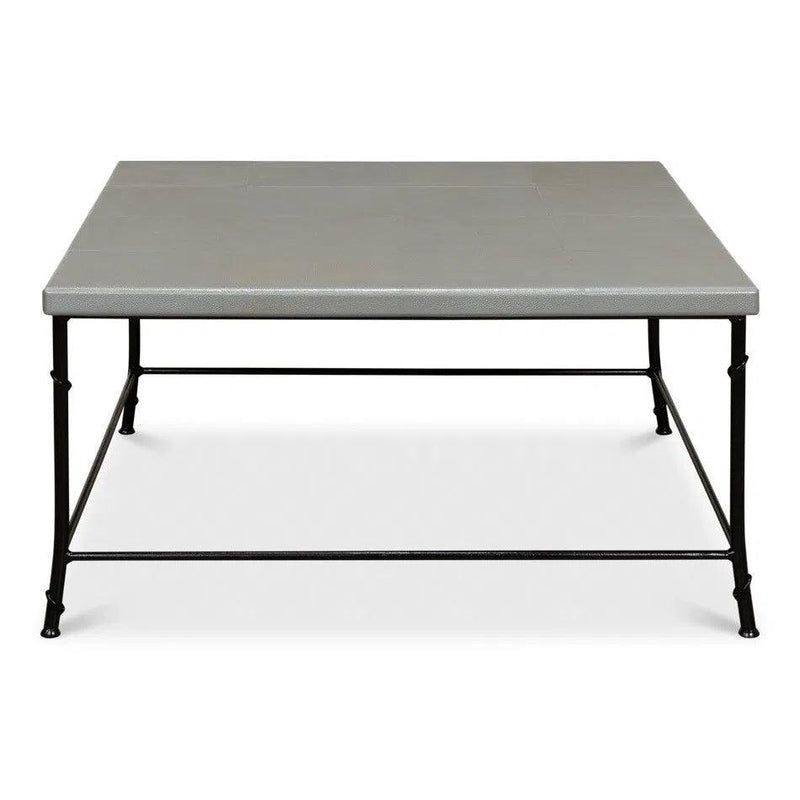 Shagreen Square Coffee Table Storm Grey Coffee Tables LOOMLAN By Sarreid