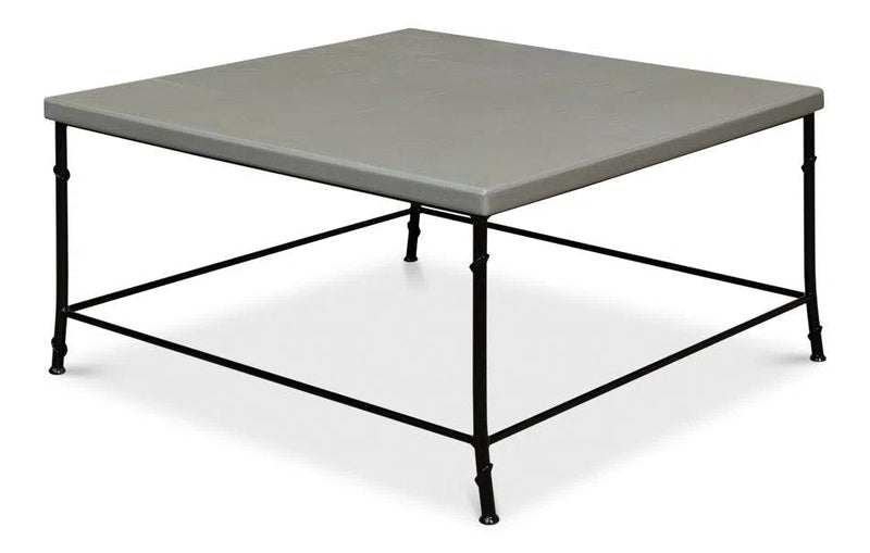 Shagreen Square Coffee Table Storm Grey Coffee Tables LOOMLAN By Sarreid