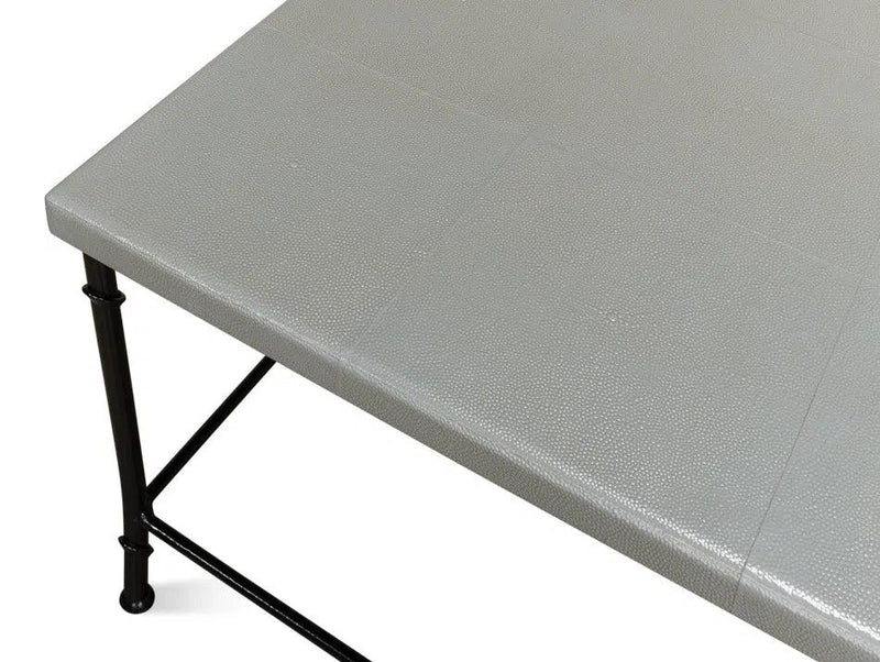 Shagreen Square Coffee Table Storm Grey Coffee Tables LOOMLAN By Sarreid