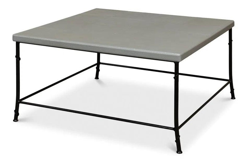 Shagreen Square Coffee Table Storm Grey Coffee Tables LOOMLAN By Sarreid