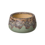 Shallow Ceramic Round Planter Outdoor Planters LOOMLAN By Emissary