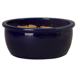 Shallow Round Ceramic Lip Planter Outdoor Planters LOOMLAN By Emissary