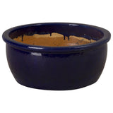 Shallow Round Ceramic Lip Planter Outdoor Planters LOOMLAN By Emissary