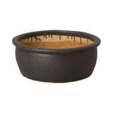 Shallow Round Ceramic Lip Planter Outdoor Planters LOOMLAN By Emissary