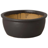 Shallow Round Ceramic Lip Planter Outdoor Planters LOOMLAN By Emissary