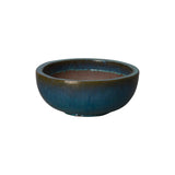 Shallow Round Ceramic Planter Outdoor Planters LOOMLAN By Emissary