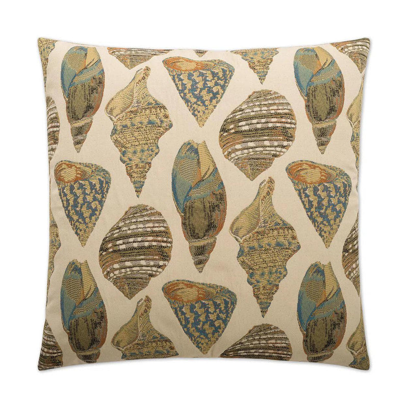 She Shells Brown Throw Pillow With Insert Throw Pillows LOOMLAN By D.V. Kap