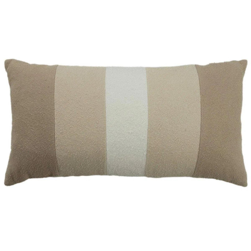 Shea Stripe Ivory Lumbar Pillow With Insert Throw Pillows LOOMLAN By LOOMLAN