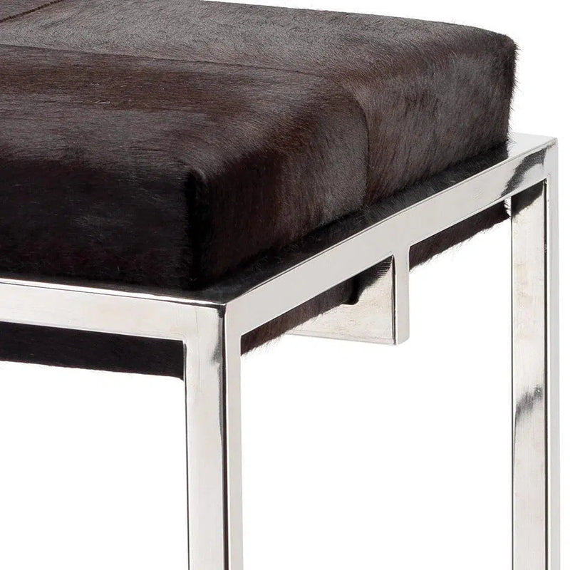 Shelby Brown Cowhide Art Deco Counter Stool Without Back Counter Stools LOOMLAN By Jamie Young