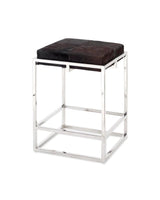 Shelby Brown Cowhide Art Deco Counter Stool Without Back Counter Stools LOOMLAN By Jamie Young