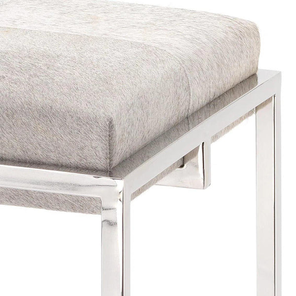 Shelby Grey Cowhide Art Deco Counter Stool Without Back Counter Stools LOOMLAN By Jamie Young