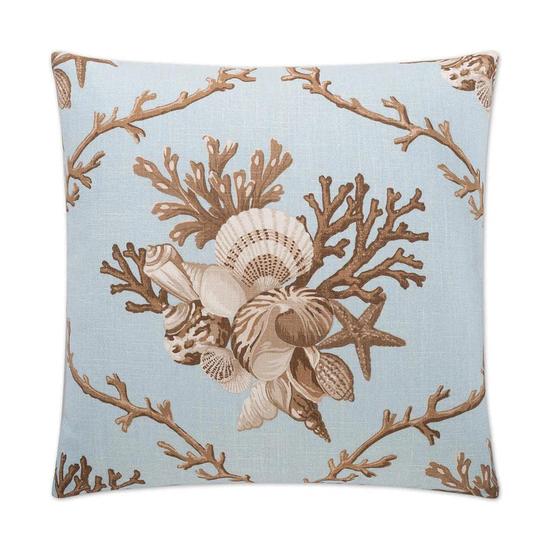 Shelldon Surf Blue Throw Pillow With Insert Throw Pillows LOOMLAN By D.V. Kap